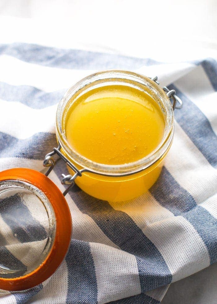 This brown butter ghee recipe is so easy and creates the most amazing flavor. Learning how to make ghee (especially brown butter ghee!) is perfect for the paleo or Whole30 kitchen!