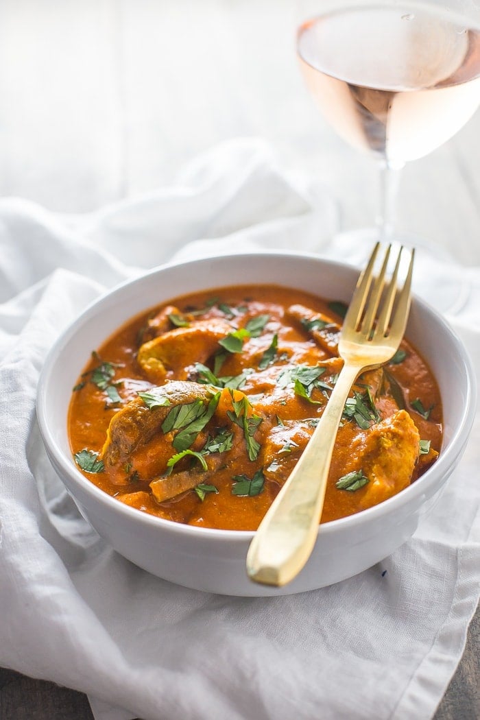 Restaurant Style Chicken Tikka Masala (Paleo, Whole30 Options)