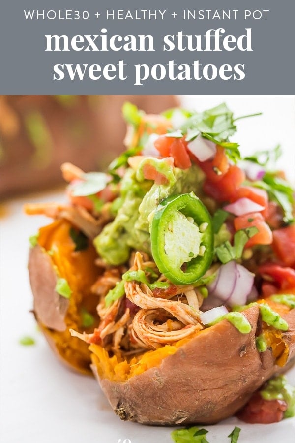 Healthy Mexican Stuffed Sweet Potatoes (Whole30, Paleo) Pinterest image