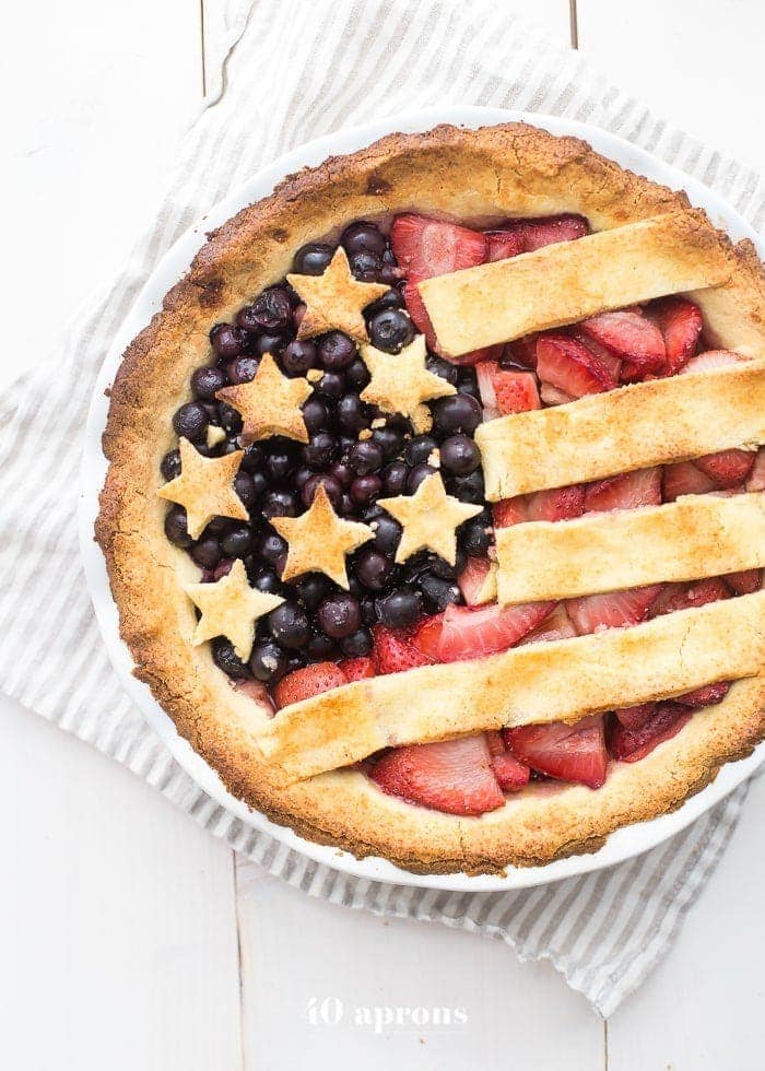 Paleo American Flag Pie (Grain Free, Gluten Free, Refined Sugar Free, Dairy Free)