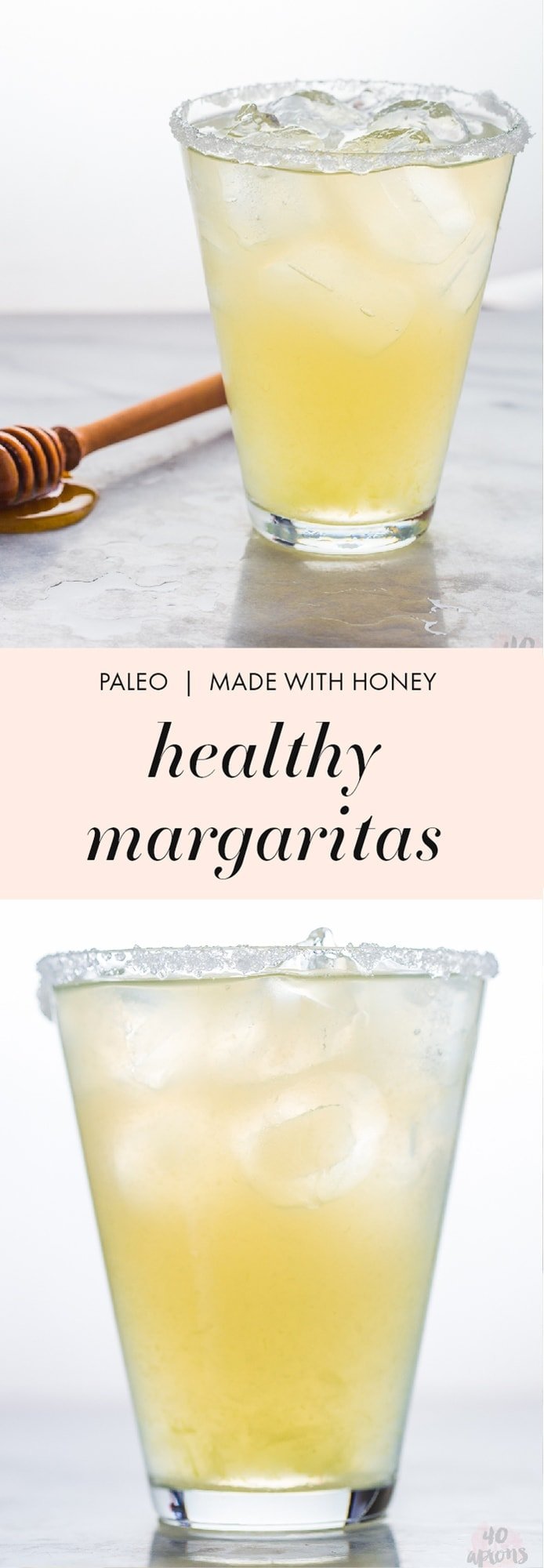 These paleo healthy margaritas are made with simple ingredients: lime juice, honey, water, and booze. Sugar free and paleo (I mean... tequila is pretty much paleo, right?), they're the closest thing to healthy margaritas that exist! Ideal for Cinco de Mayo or any fiesta occasion (slash random weekday), you'll fall in love with how super quick and easy these healthy margaritas are, too. 