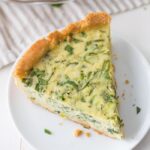 This paleo quiche with crab and spinach is a fantastic paleo Mother's Day brunch recipe, but it's versatile and quick enough to become a favorite paleo dinner or paleo brunch dish in your rotation. With an almond flour crust, this paleo quiche is so much like a cheesy, gluteny quiche!