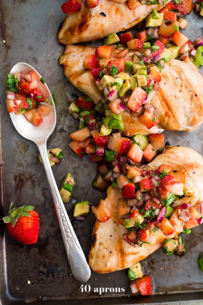 Whole30 Strawberry Basil Chicken with Avocado - 40 Aprons
