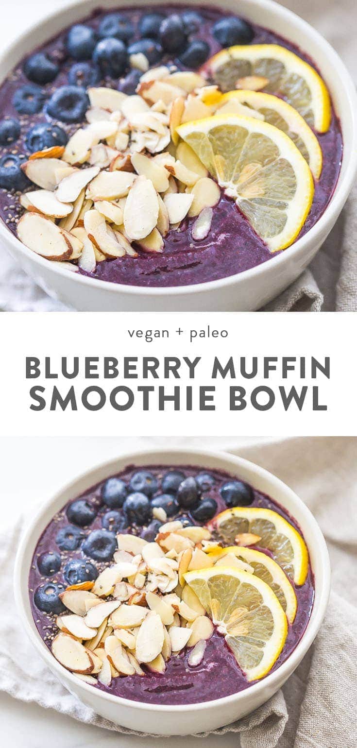 Blueberry Muffin Smoothie Bowl (Vegan, Paleo) - 40 Aprons