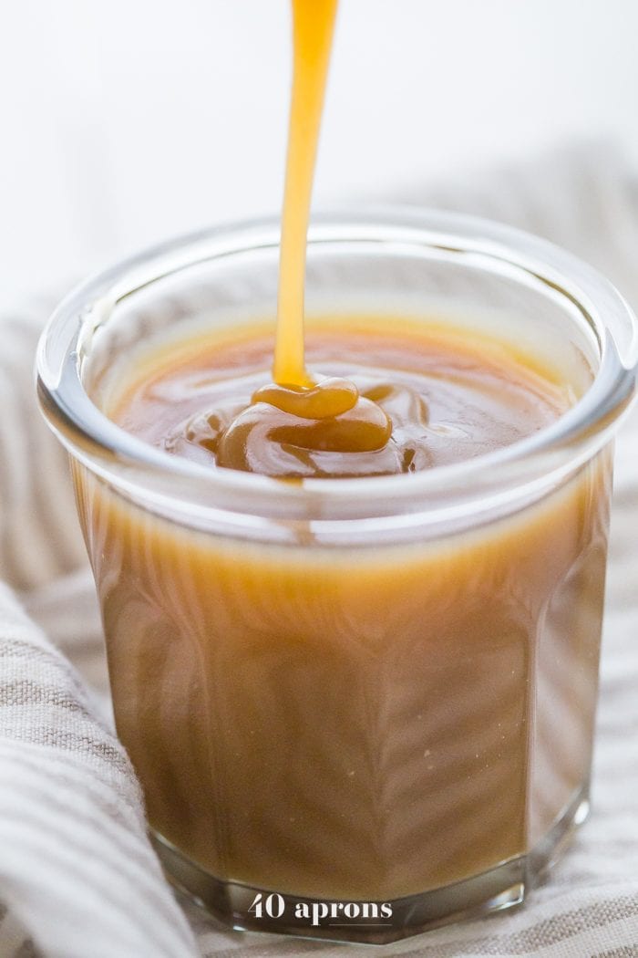 This Instant Pot caramel sauce is vegan, paleo, refined sugar free and dairy free, and it's impossibly rich, sweet, and creamy. This Instant Pot caramel sauce is so quick and easy, totally fool proof, and absolutely delicious. This is my favorite paleo caramel sauce, and the fact that it's an Instant Pot caramel sauce just makes it so much better!