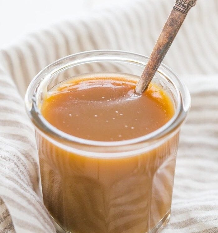 This Instant Pot caramel sauce is vegan, paleo, refined sugar free and dairy free, and it's impossibly rich, sweet, and creamy. This Instant Pot caramel sauce is so quick and easy, totally fool proof, and absolutely delicious. This is my favorite paleo caramel sauce, and the fact that it's an Instant Pot caramel sauce just makes it so much better!