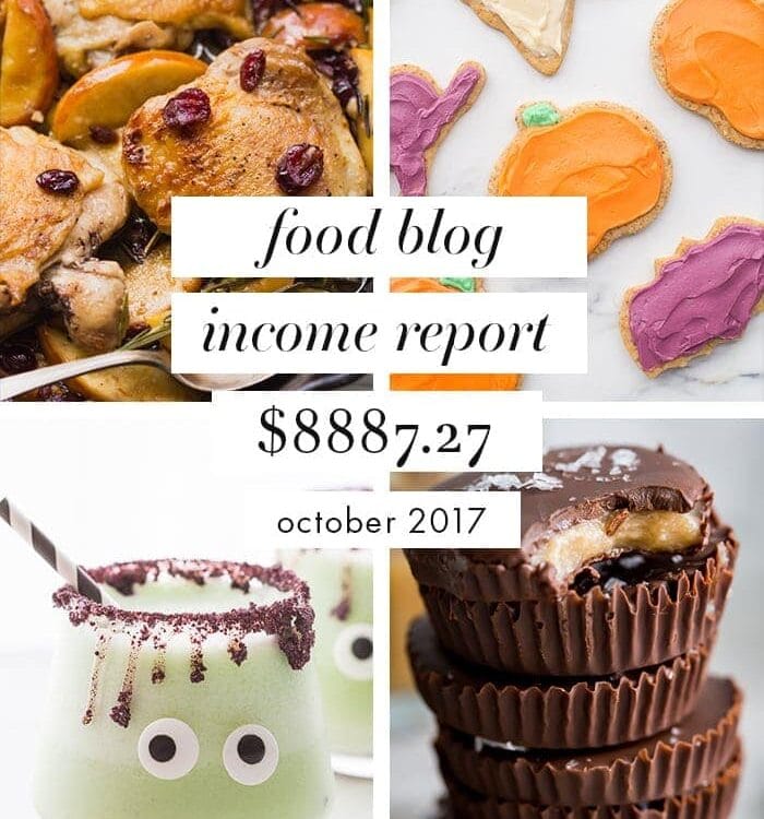 This is our food blog income report for October 2017. This food blog income report shows you how much traffic we had, what money we made, where it came from, and what it cost to run our site. This food blog income report is awesome for food bloggers looking to expand and monetize their blogs!