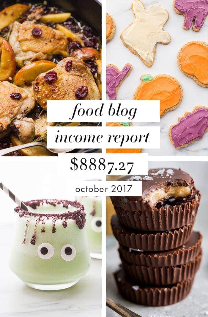 This is our food blog income report for October 2017. This food blog income report shows you how much traffic we had, what money we made, where it came from, and what it cost to run our site. This food blog income report is awesome for food bloggers looking to expand and monetize their blogs!