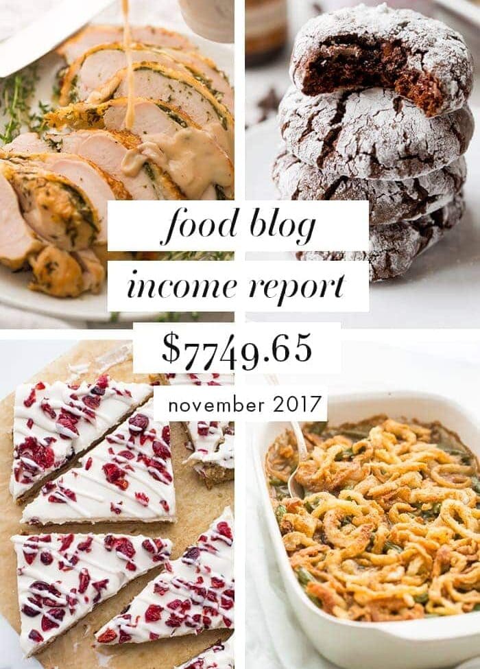 Food blog income report November 2017