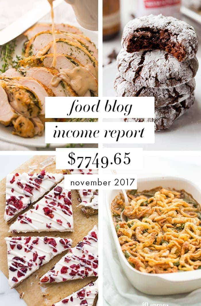 Food Blog Income Report and Traffic: November 2017
