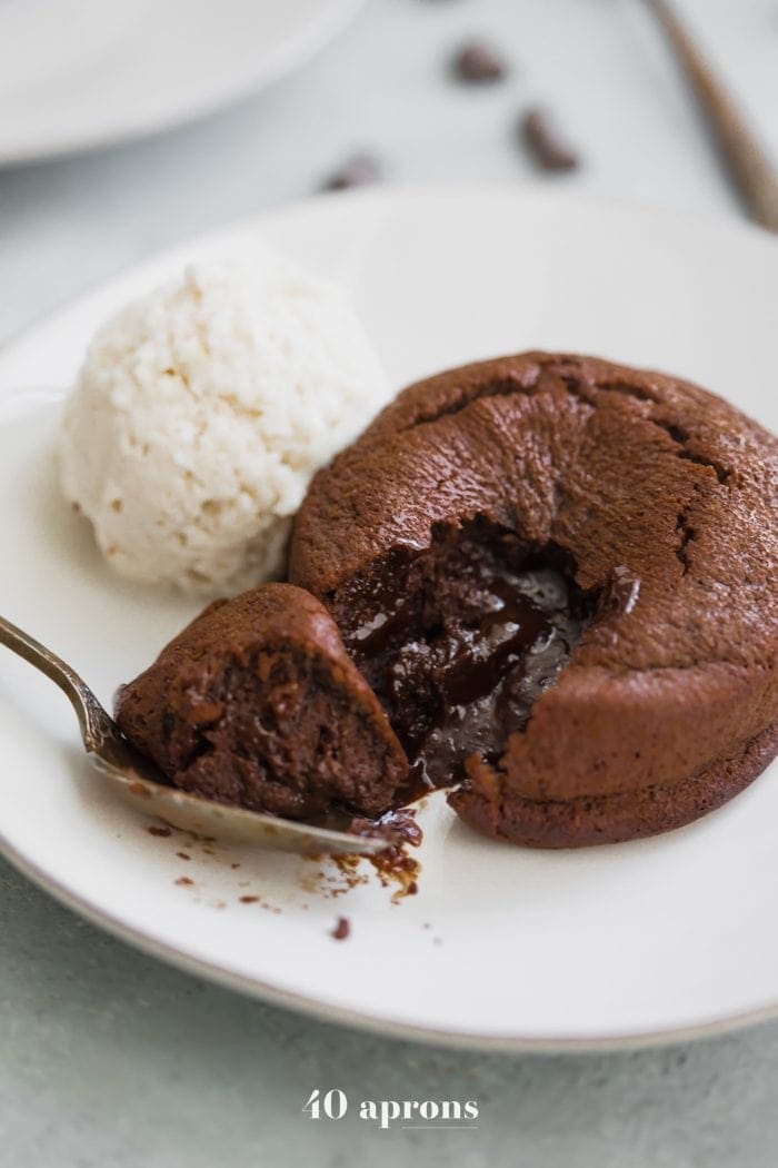 Paleo molten lava cake with ice cream