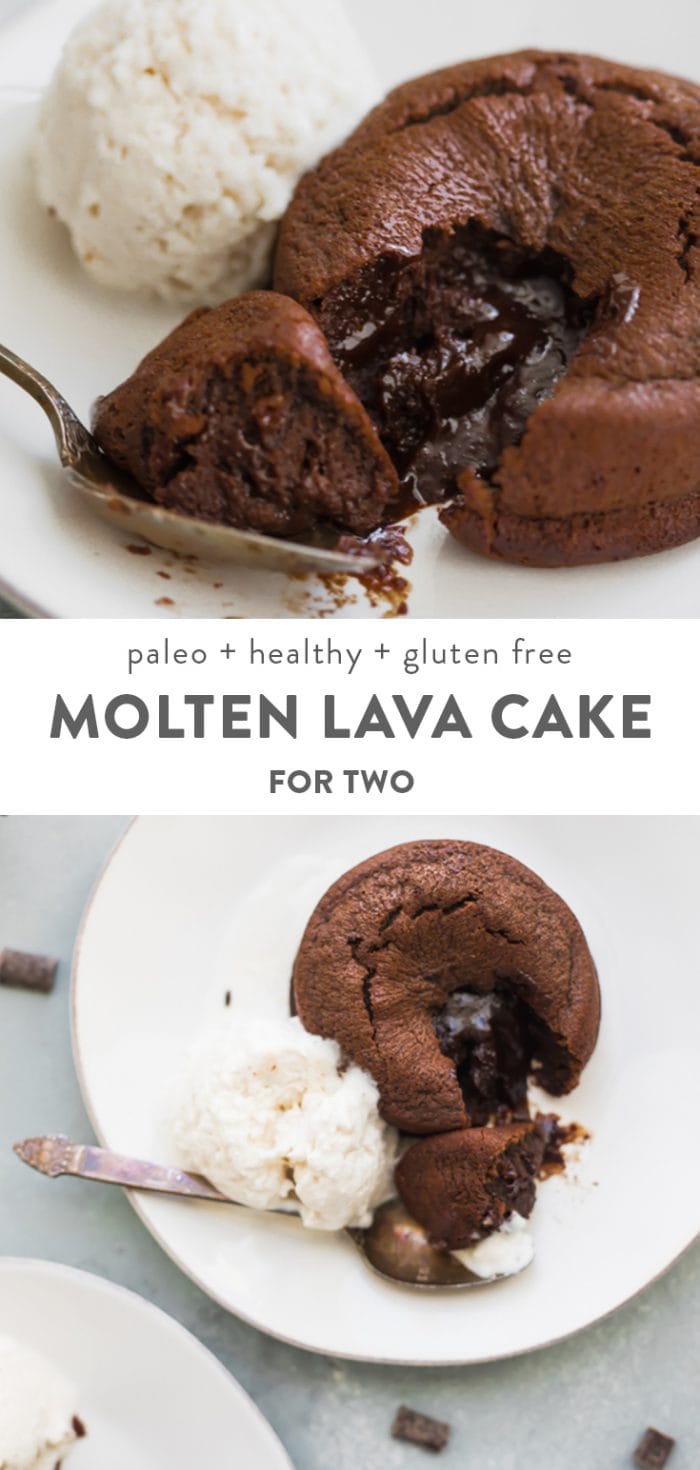 Paleo Molten Lava Cake Recipe (Gluten Free, Healthy) Pinterest image