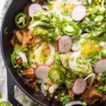 Whole30 chilaquiles with carnitas and sweet potatoes