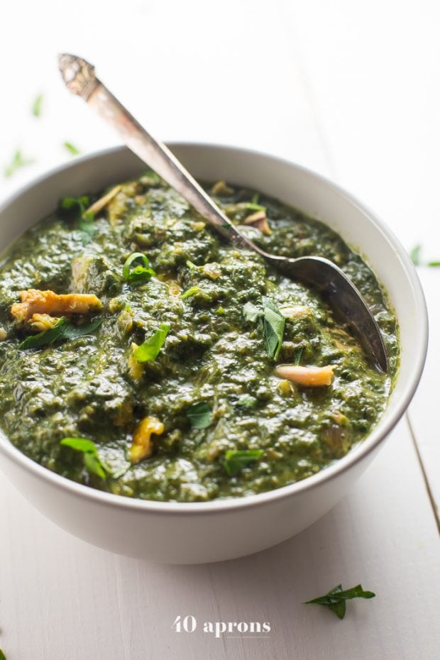 Whole30 Indian Saag Chicken (Paleo Indian Saag Chicken) - 40 Aprons