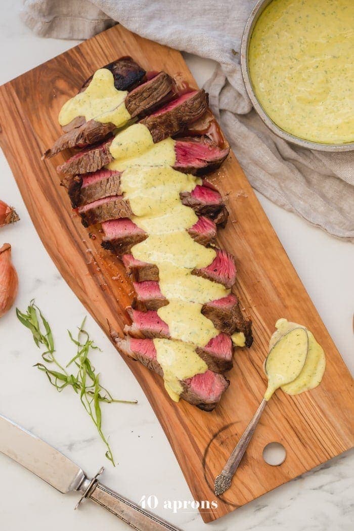 Steak with Whole30 Bearnaise Sauce (Paleo, Lactose-Free)