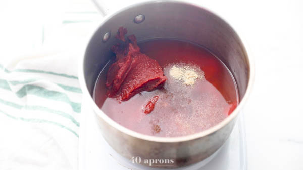Combine all Whole30 ketchup ingredients in a medium saucepan