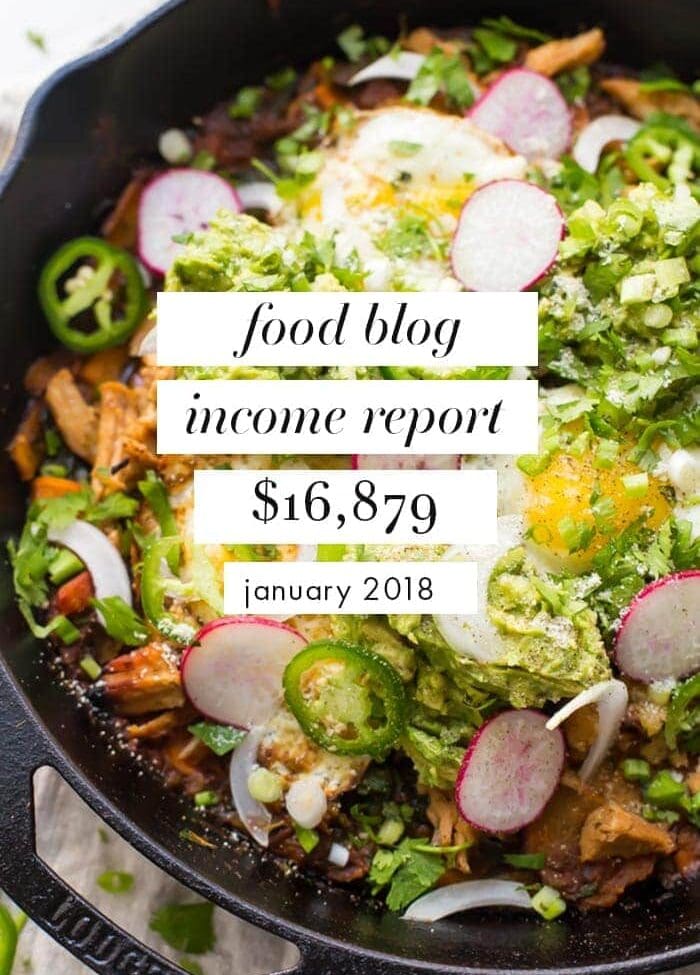 Food blog income report & traffic: January 2018