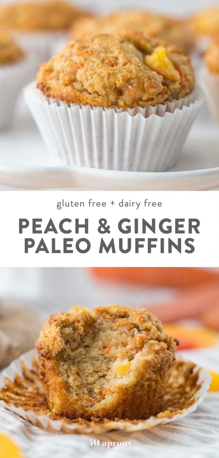 Peach and ginger paleo muffins.