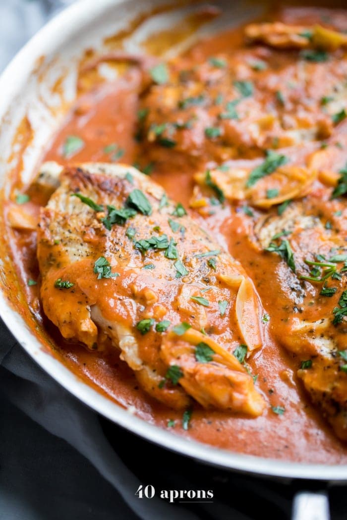 Creamy Tomato Artichoke Chicken (Whole30, Paleo) - 40 Aprons