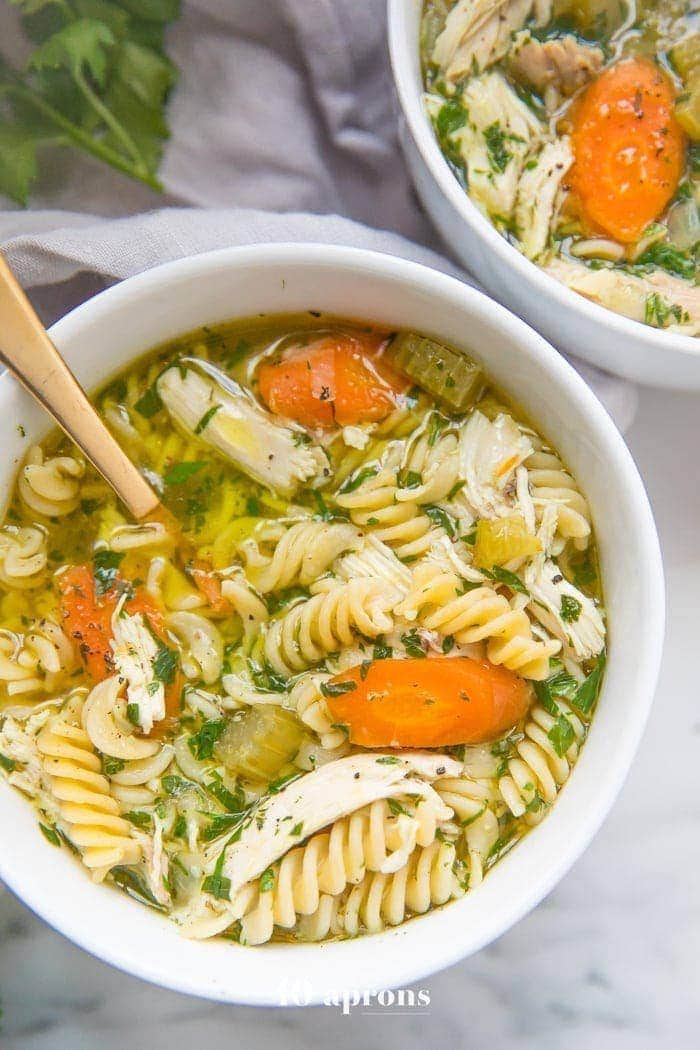 Easy Homemade Gluten Free Chicken Noodle Soup - 40 Aprons