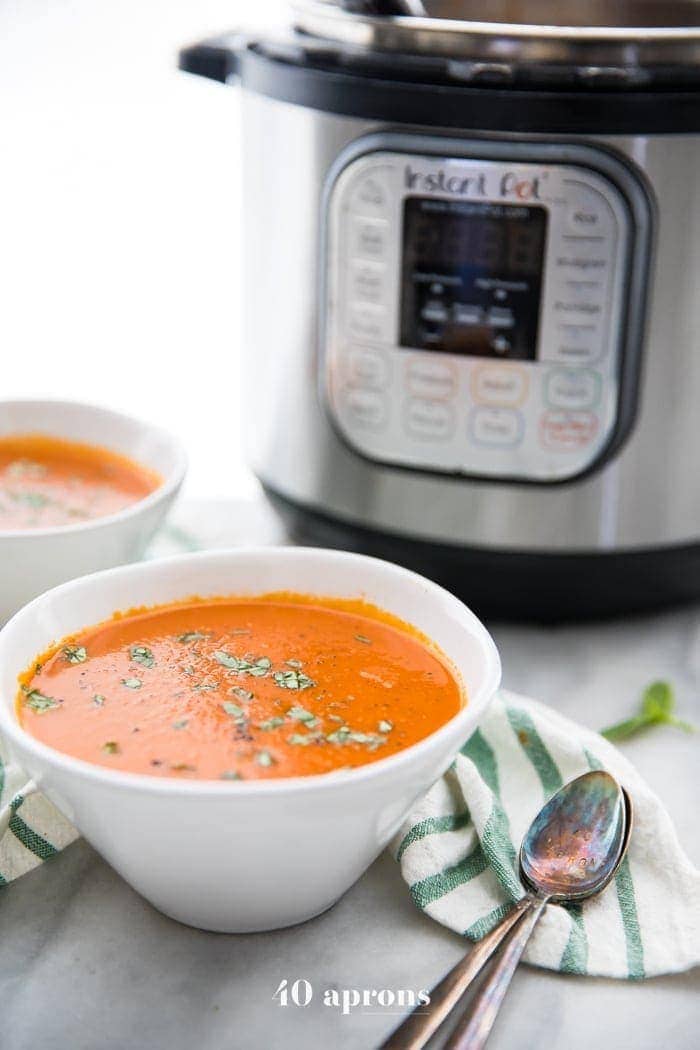 Perfect Whole30 Instant Pot Tomato Soup (Vegan)