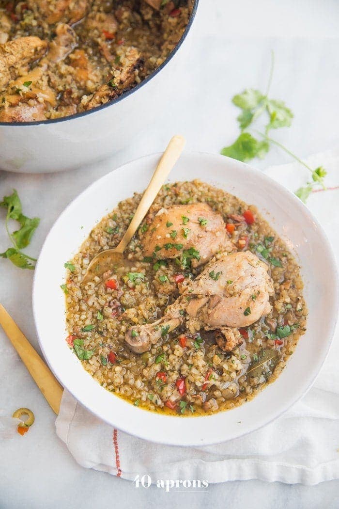 Healthy Spanish Chicken and Rice Stew (Whole30, Low Carb, Keto)