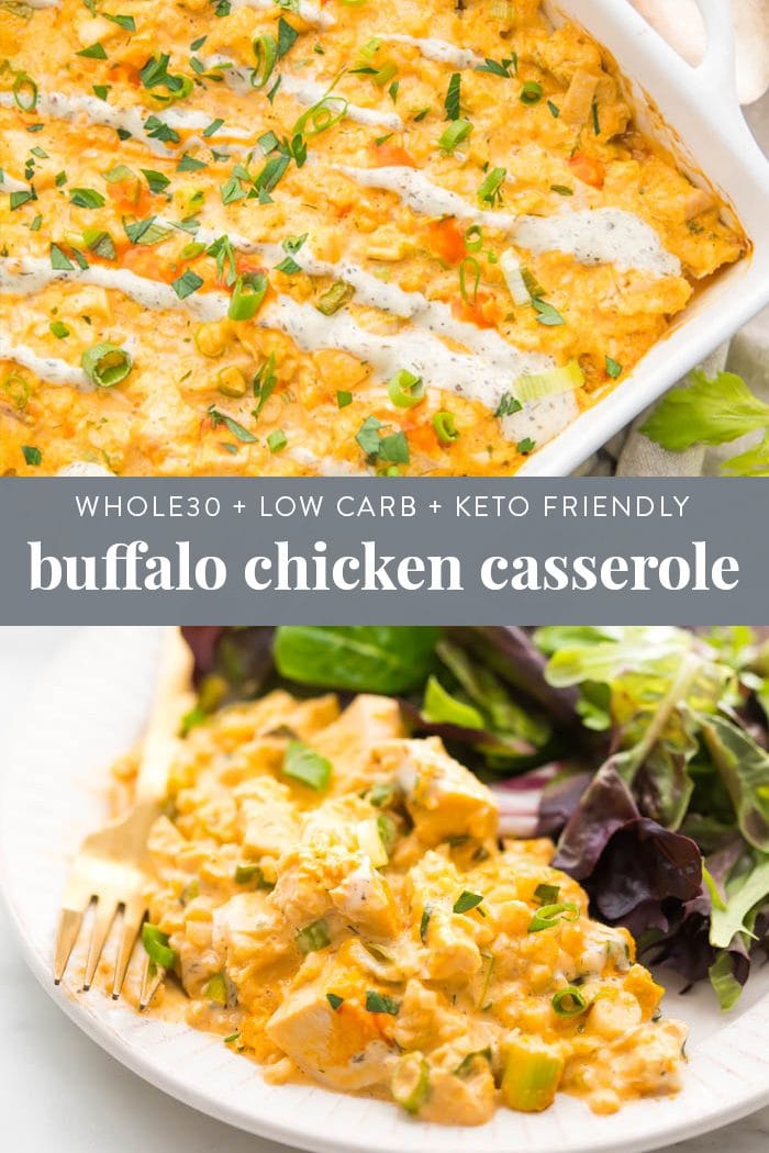 Paleo Buffalo Chicken Casserole with Ranch and Cauliflower Rice ...