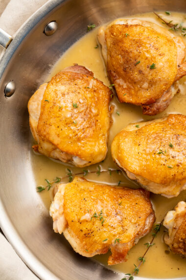 Perfect Pan Seared Chicken Thighs - 40 Aprons