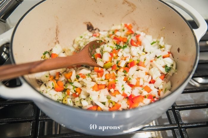 Sauté sofrito until softened