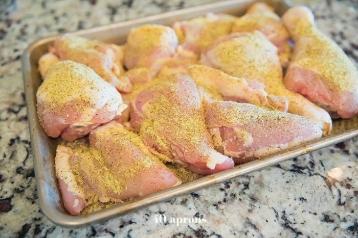 Season chicken with adobo seasoning