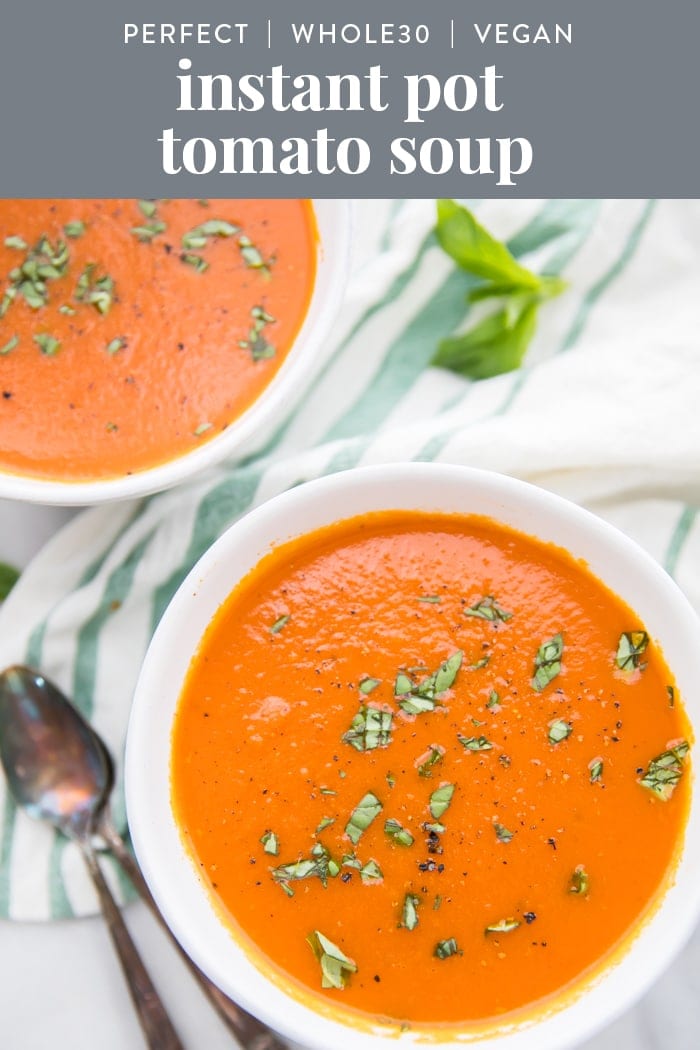 Perfect Whole30 Instant Pot Tomato Soup (Vegan) - 40 Aprons