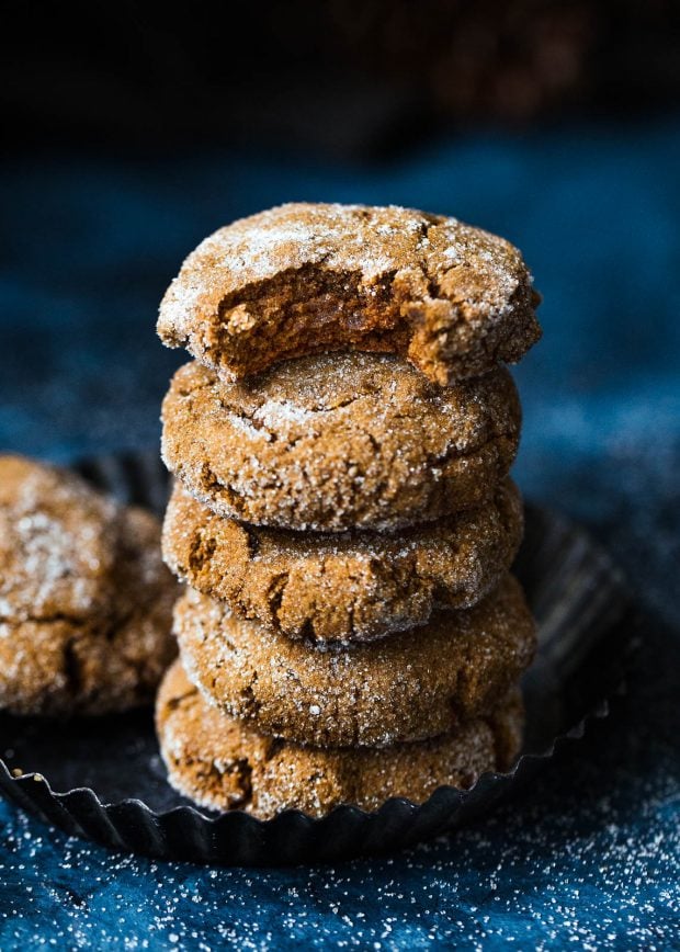 Healthy Christmas Treats Roundup Image of Paleo Ginger Molasses Cookies from Ambitious Kitchen