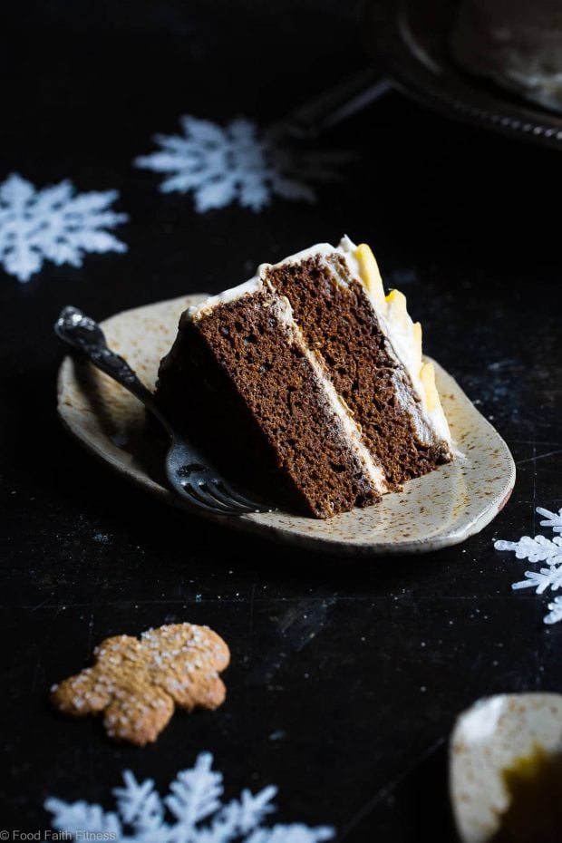 Healthy Christmas Treats Roundup Image of Mango Gluten Free Gingerbread Cake from Food Faith Fitness