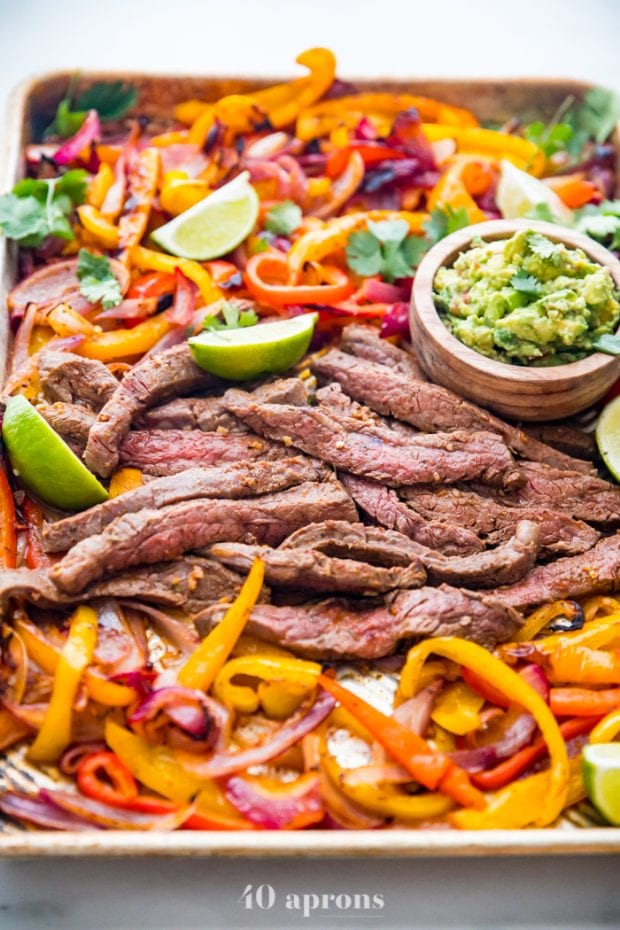 Best Sheet Pan Fajitas with Steak (Low Carb, Whole30, Paleo) - 40 Aprons