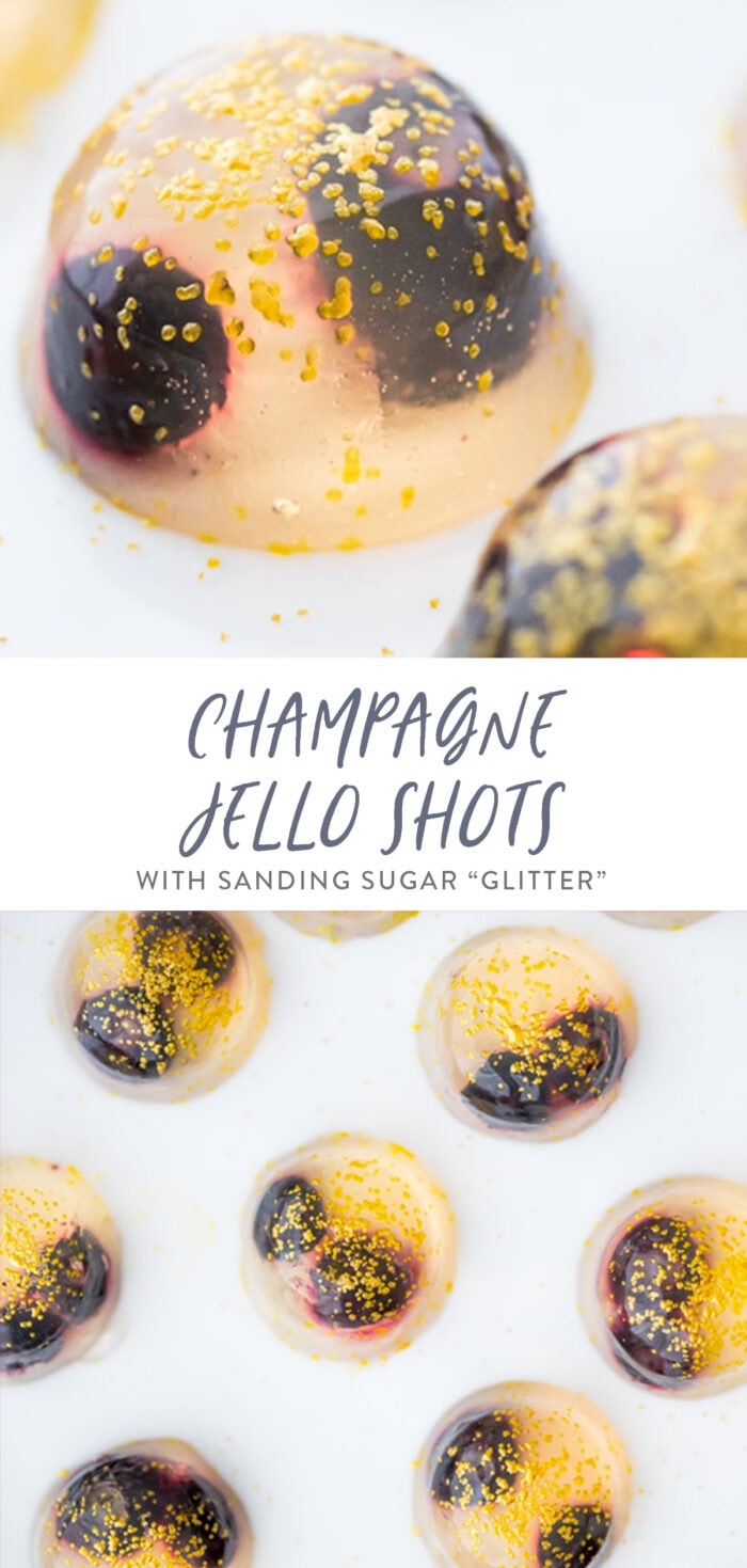 Champagne jello shots pinterest graphic