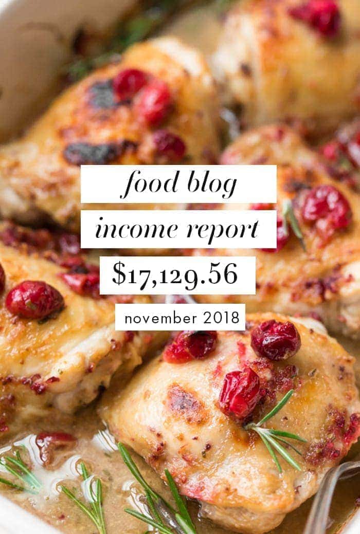 Food Blog Traffic and Income Report for November 2018 Pinterest image