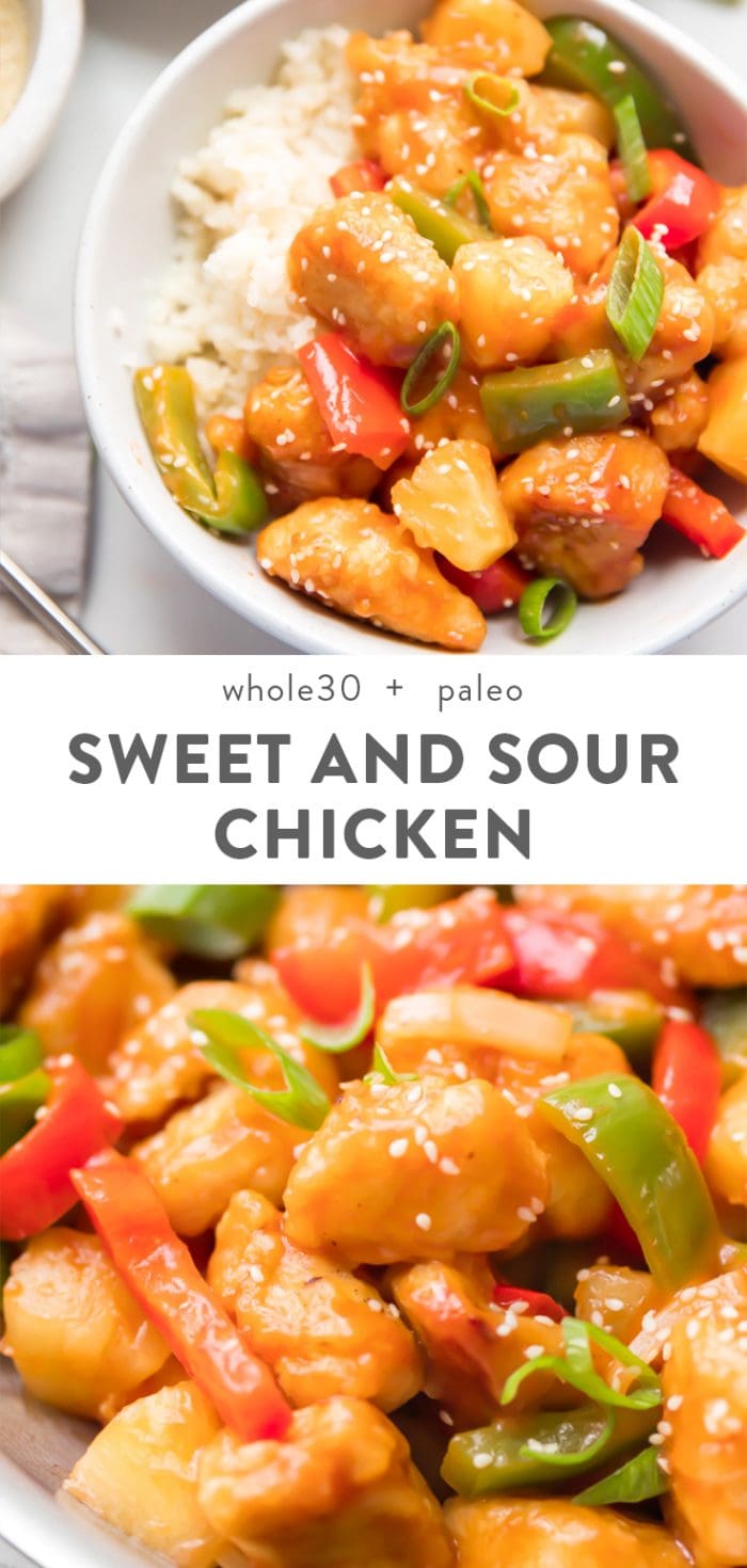 Healthy Sweet and Sour Chicken (Whole30, Paleo) Pinterest image