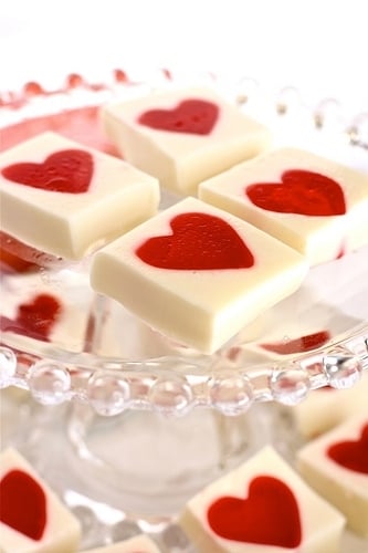 Valentine's Jello Hearts for Valentine's Day snacks for the classroom