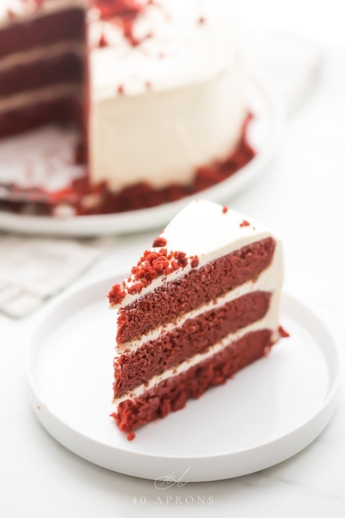 The Best Red Velvet Cake with Almond Cream Cheese Buttercream - Baking with  Blondie