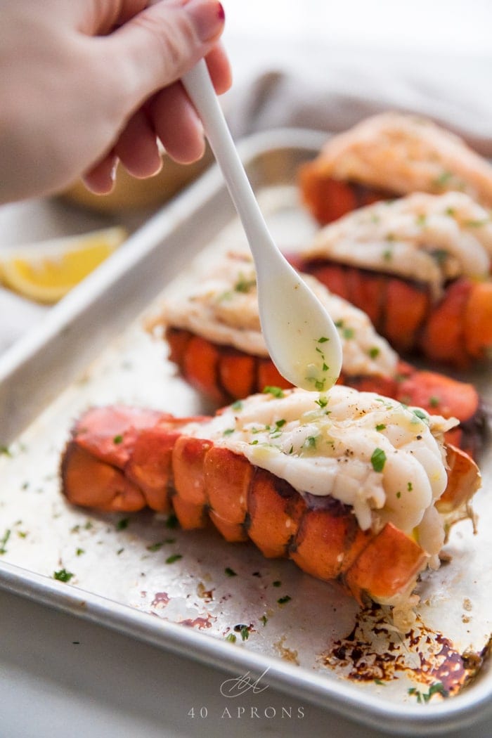 How to Broil Lobster Tails + Garlic Butter Sauce - 40 Aprons