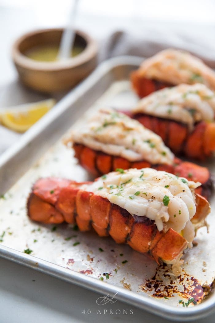 How to Broil Lobster Tails + Garlic Butter Sauce - 40 Aprons