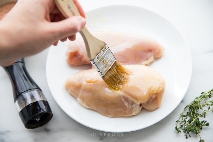 Brush your chicken breasts with oil