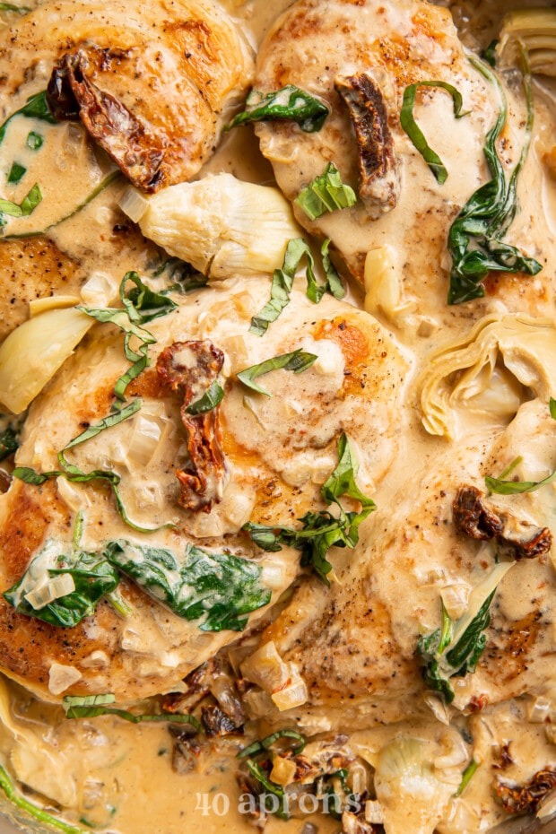 Creamy Whole30 Tuscan Chicken with Artichokes (Paleo) - 40 Aprons