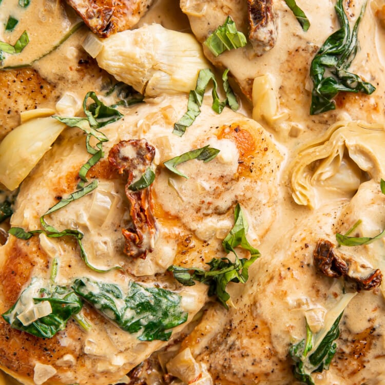 Whole30 Tuscan chicken close-up