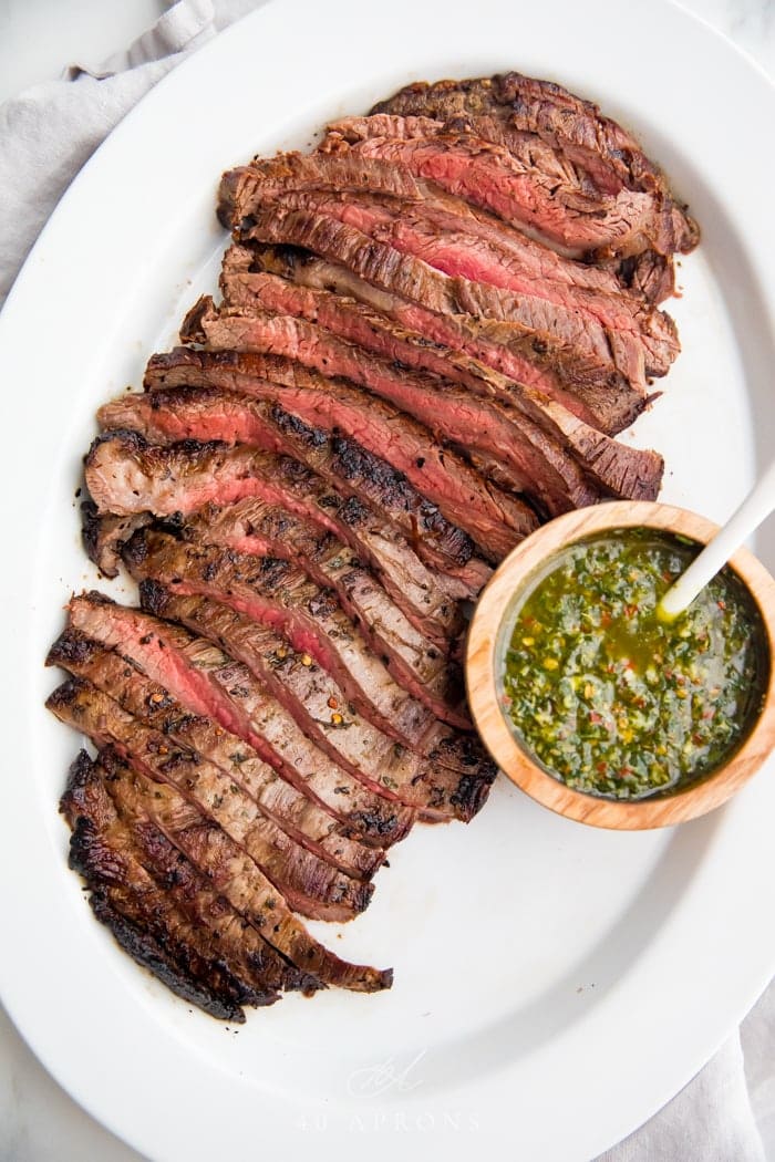 The Best Smoked Flank Steak (with Chimichurri Sauce!)