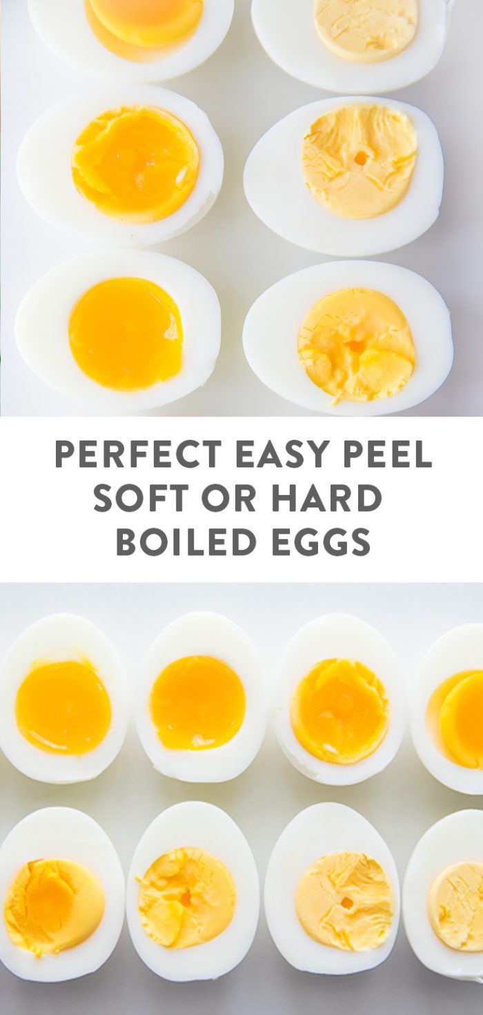 Perfect Easy Peel Soft and Hard Boiled Eggs Pinterest image