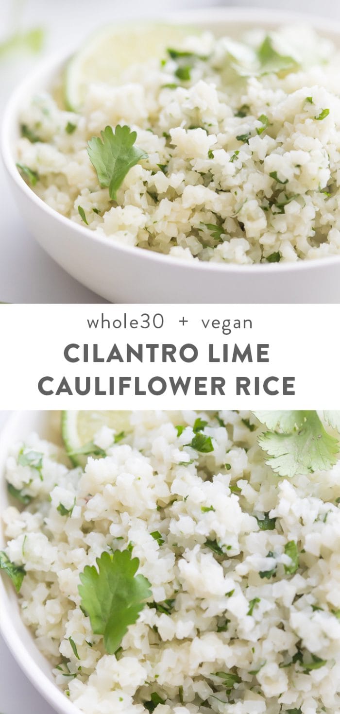 Cilantro Lime Cauliflower Rice Pinterest graphic