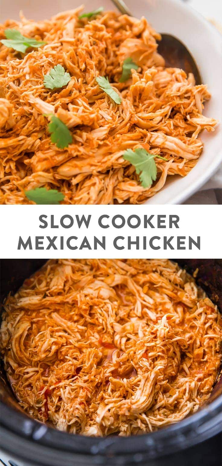 3 Ingredient Slow Cooker Mexican Shredded Chicken - 40 Aprons