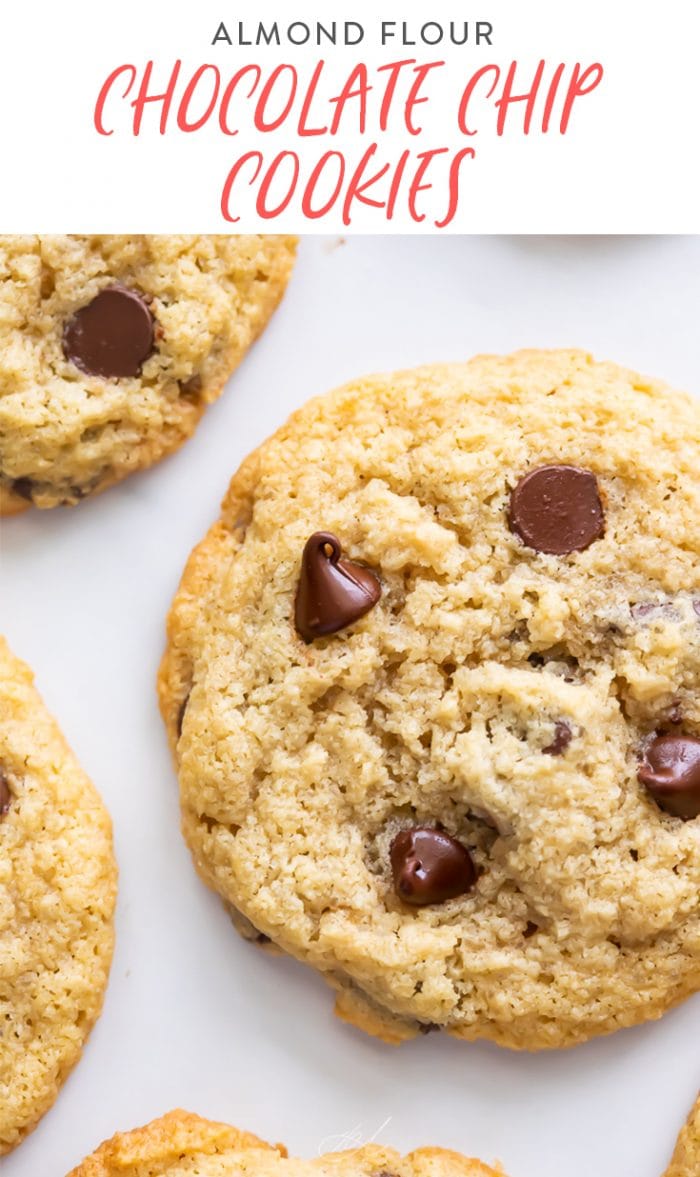 Almond flour chocolate chip cookies Pinterest graphic