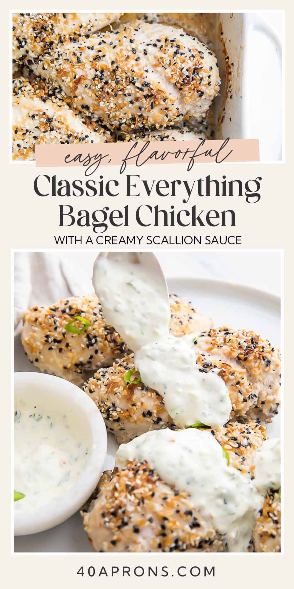 Pin graphic for everything bagel chicken.